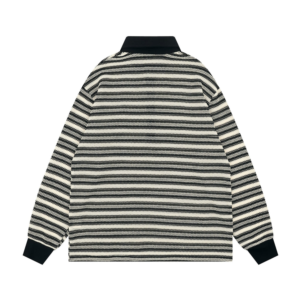 Omirad Striped Knit Long-Sleeve Polo