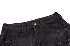Omirad Distressed Panel Wide-Leg Denim Jeans