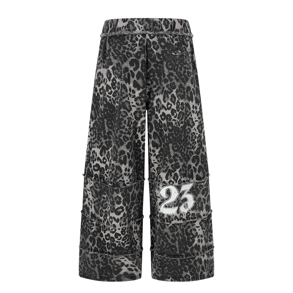 Omirad Leopard Patchwork Wide-Leg Pants