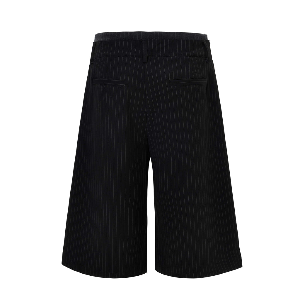 Omirad Pinstripe Wide-Leg Shorts