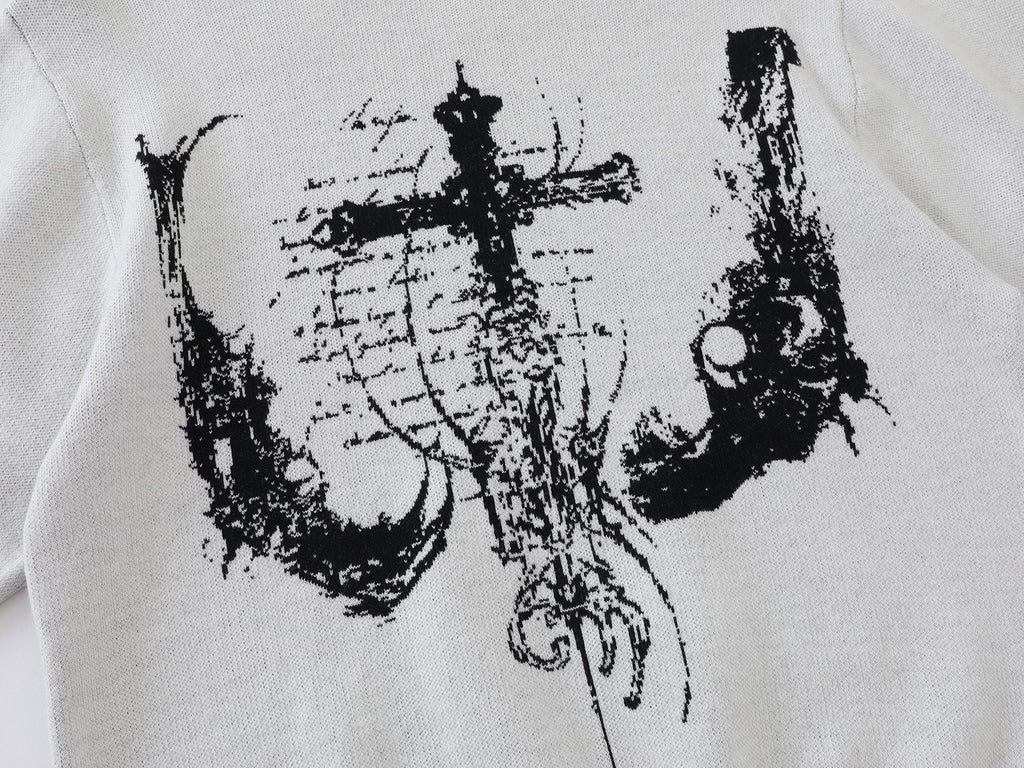 Omirad Gothic Cross Knit Sweater