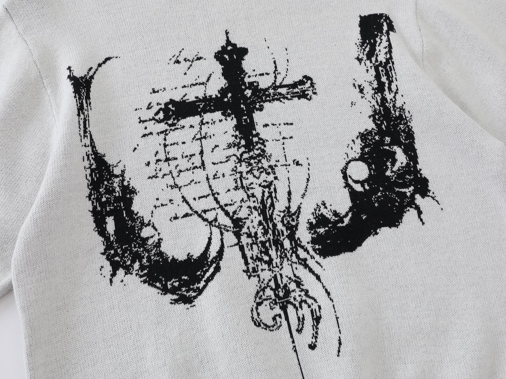Omirad Gothic Cross Knit Sweater