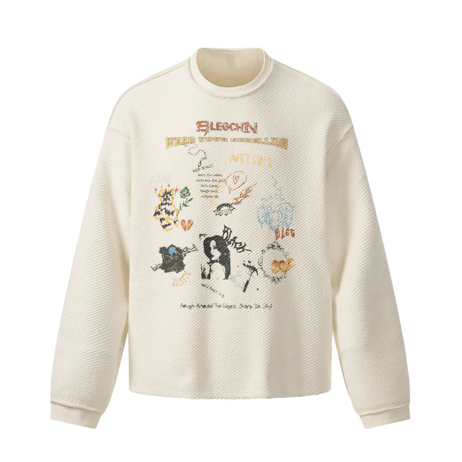 Omirad Graphic Textured Sweatshirt Main Image