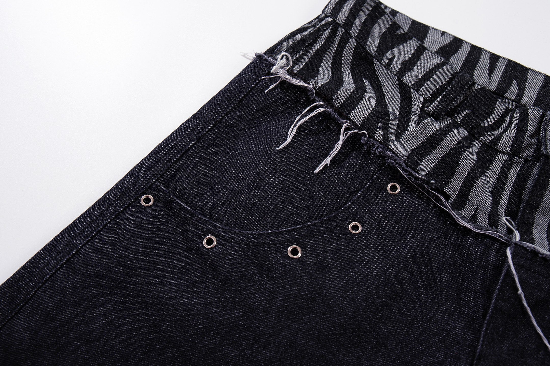 Omirad Layered Zebra Wide-Leg Jeans