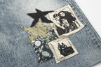 Omirad “Vintage Charm Patch Denim Shorts
