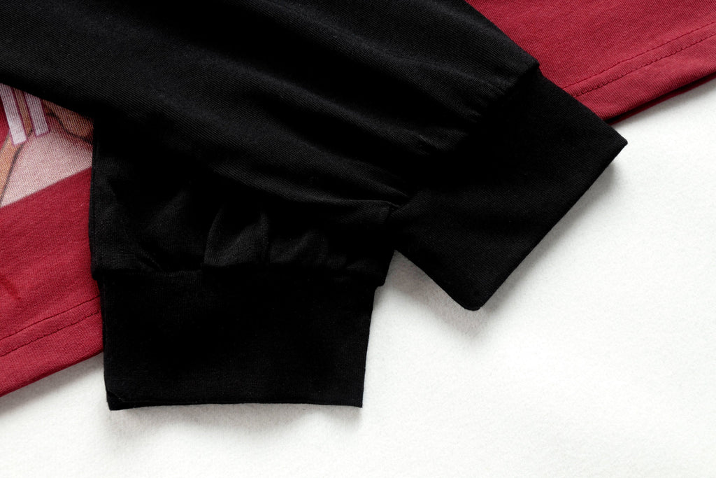 Omirad Anime Graphic Raglan Long Sleeve Tee