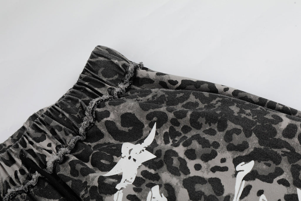 Omirad Leopard Patchwork Wide-Leg Pants