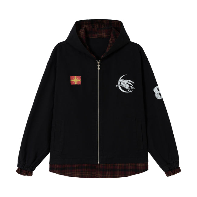 Omirad Plaid-Lined Zip Hoodie Main Image