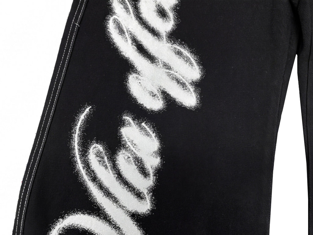Omirad Angel Wing Graffiti Wide-Leg Jeans