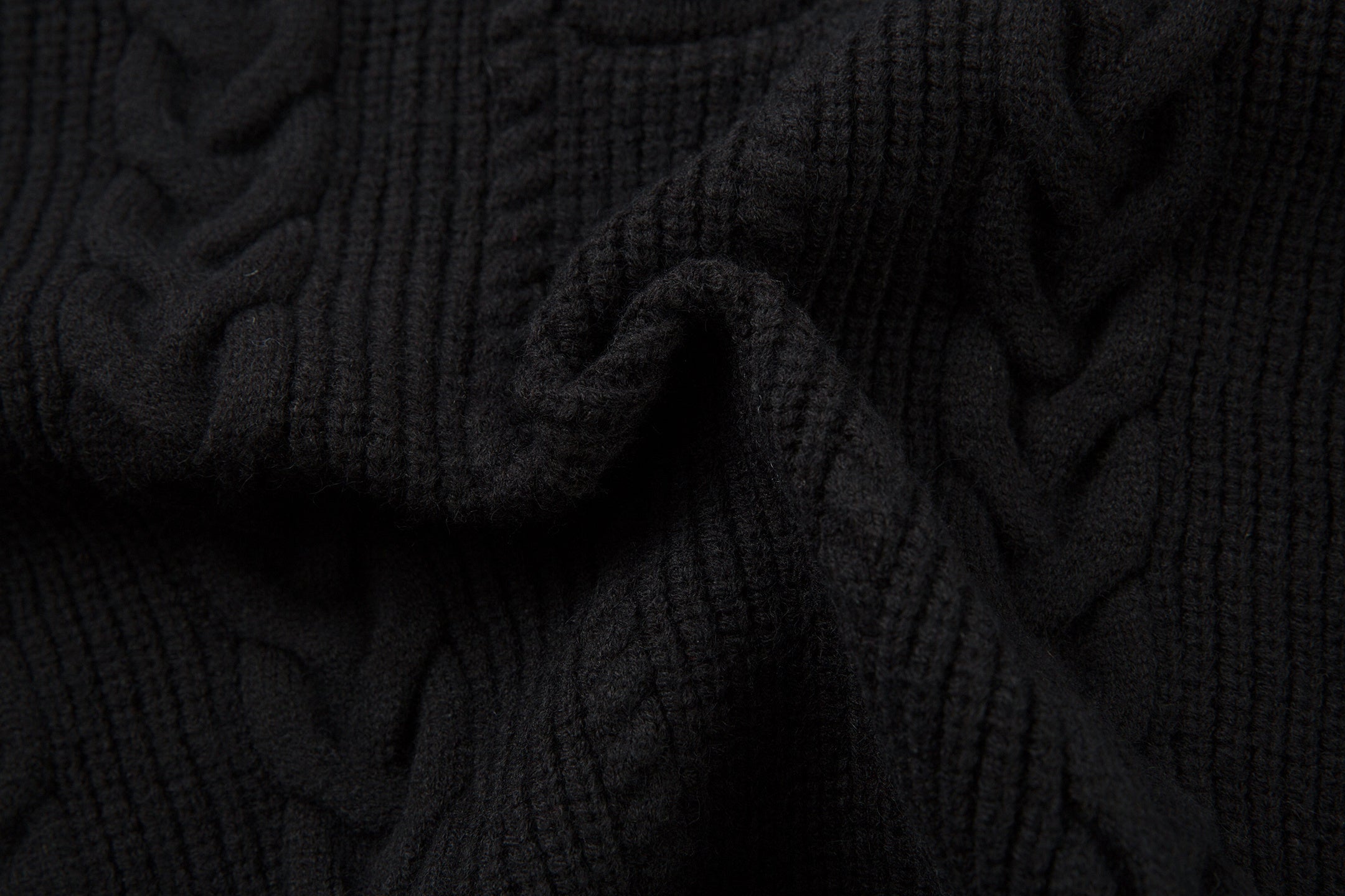 Omirad Vintage Cable Knit Polo Sweater