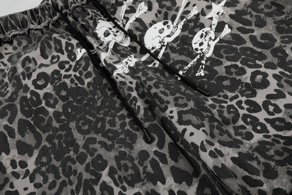 Omirad Leopard Patchwork Wide-Leg Pants