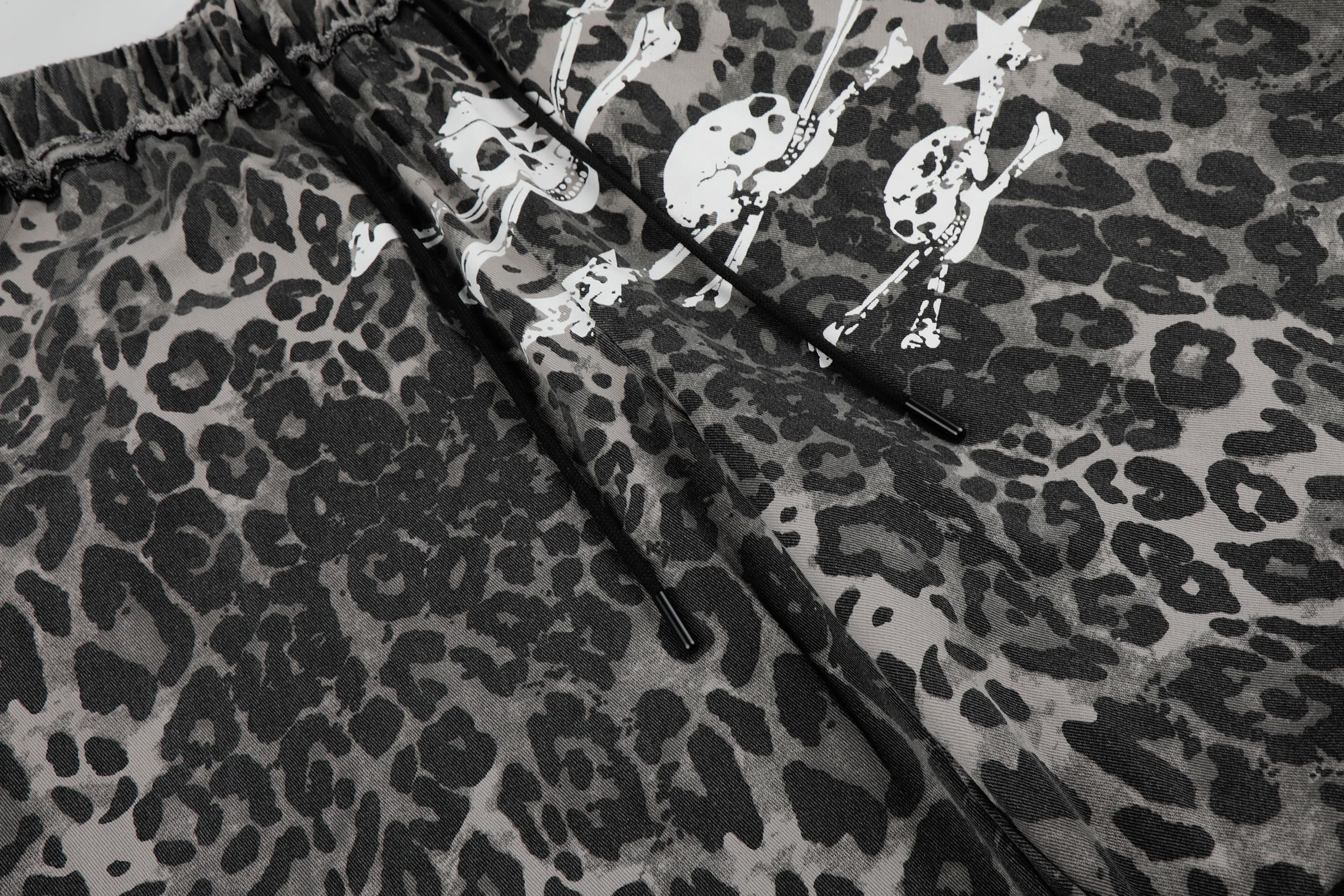 Omirad Leopard Patchwork Wide-Leg Pants
