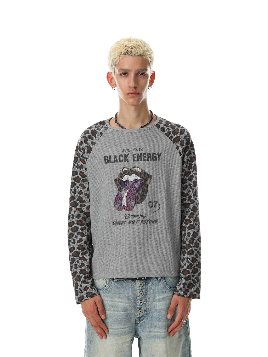 Omirad Leopard Raglan Long Sleeve Tee