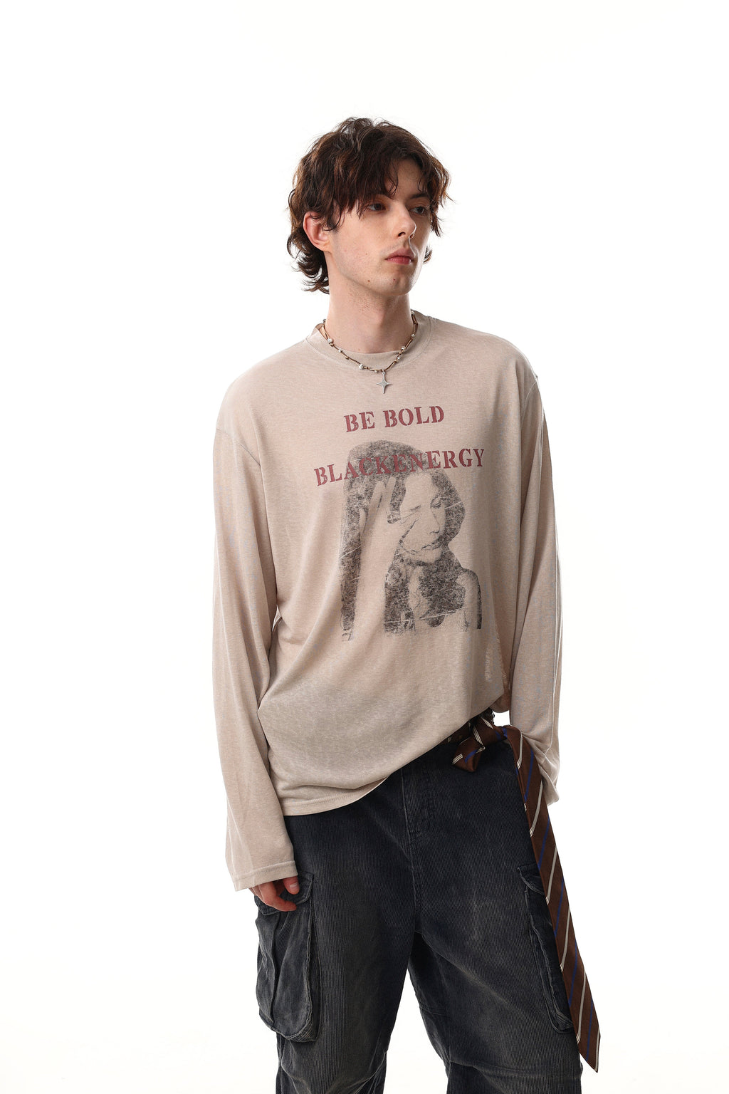 Omirad “Be Bold” Portrait Graphic Long Sleeve Tee