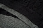 Omirad Vintage Cable Knit Polo Sweater