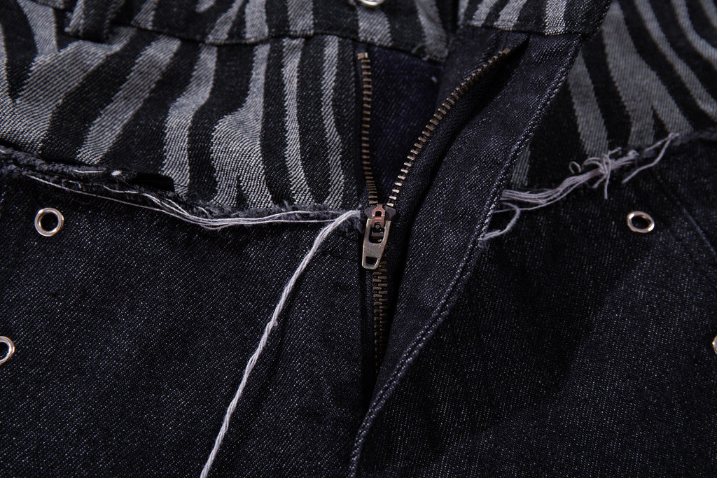 Omirad Layered Zebra Wide-Leg Jeans
