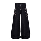 Omirad Eyelet Wide-Leg Jeans