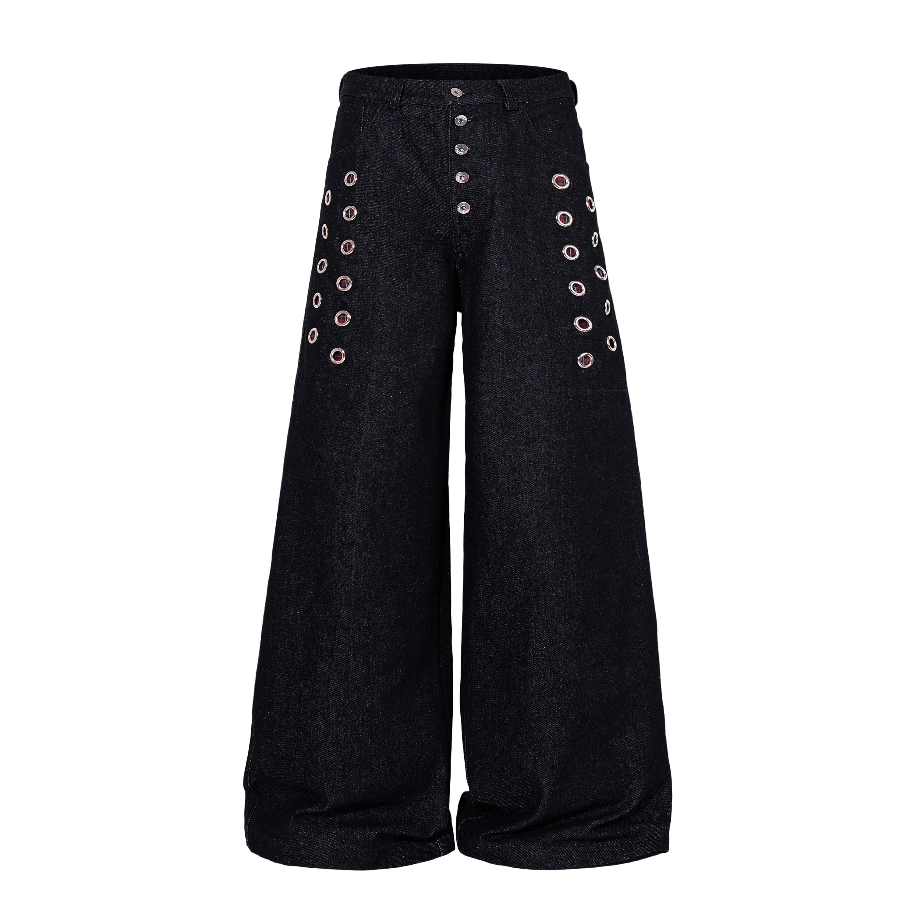 Omirad Eyelet Wide-Leg Jeans