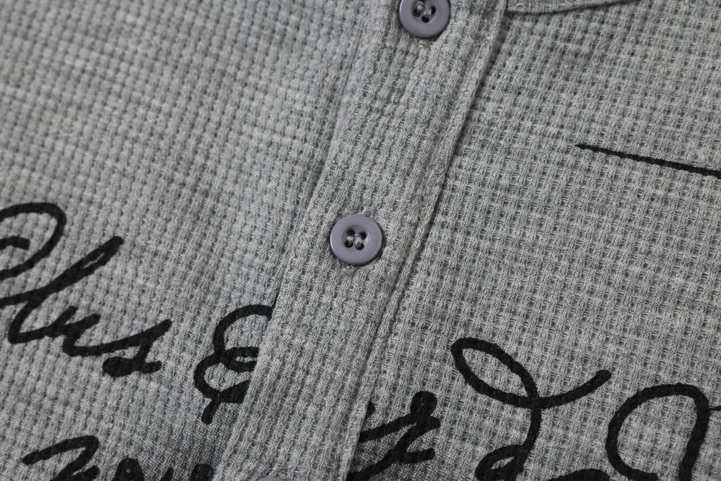 Omirad Cross Graphic Waffle Henley Tee