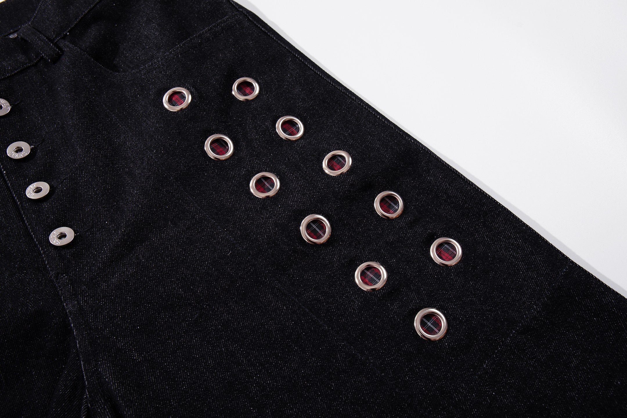 Omirad Eyelet Wide-Leg Jeans