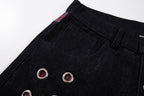 Omirad Eyelet Wide-Leg Jeans