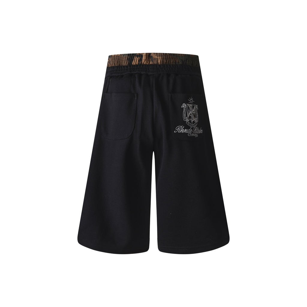 Omirad Leopard Trim Wide Shorts