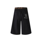 Omirad Leopard Trim Wide Shorts