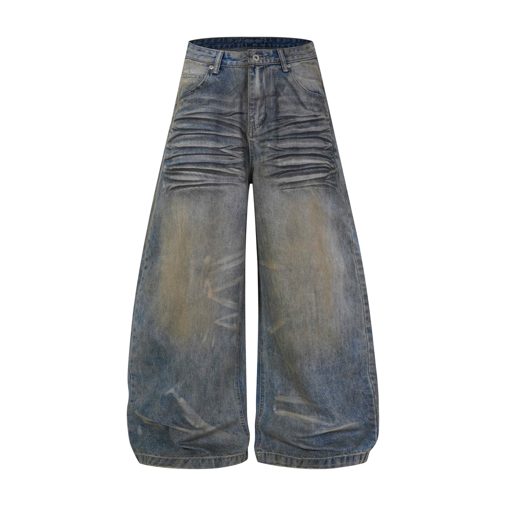 Omirad Vintage Whiskered Wide-Leg Jeans