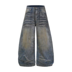 Omirad Vintage Whiskered Wide-Leg Jeans