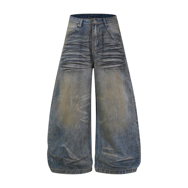 Omirad Vintage Whiskered Wide-Leg Jeans Main Image