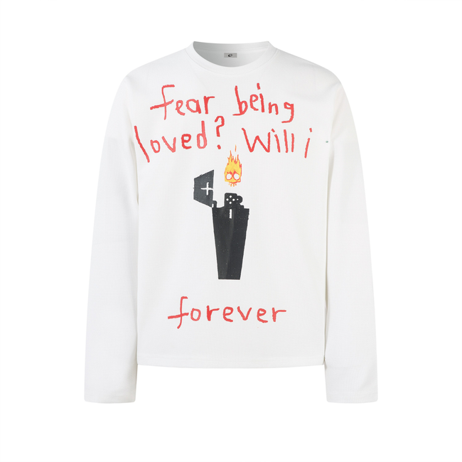 Omirad Flame Doodle Emotional Graphic Long Sleeve Tee Main Image