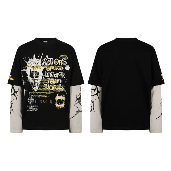 Omirad Layered Graphic Long Sleeve Tee Hover Image