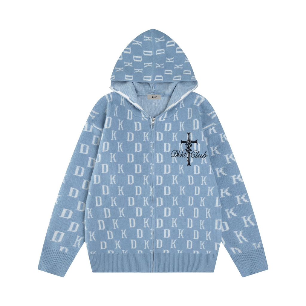 Omirad DK Allover Knit Zip Hoodie