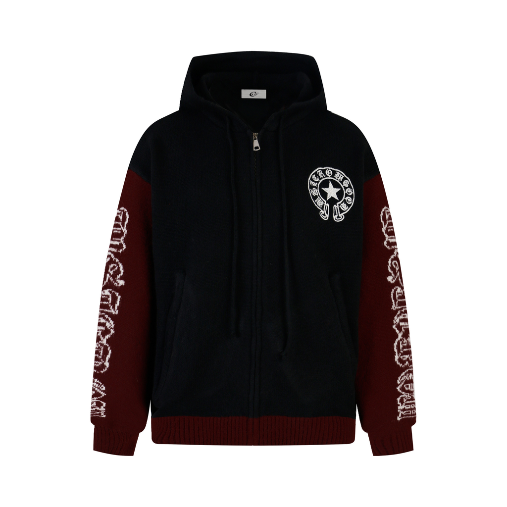 Omirad Vintage Star Knit Zip Hoodie
