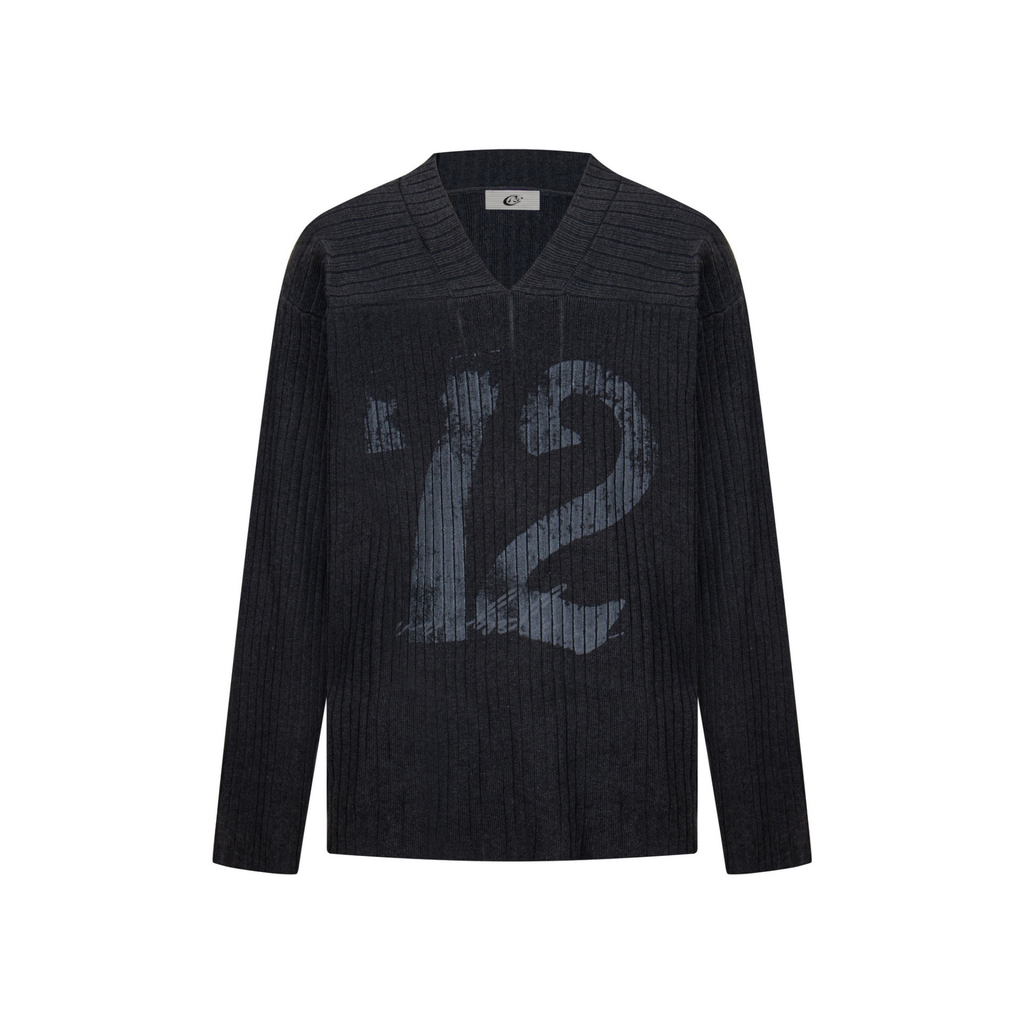 Omirad Graphic Ribbed Knit Top