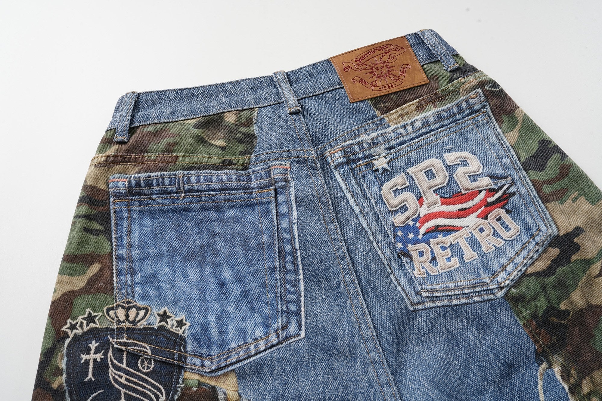 Omirad Camo Patch Denim Jorts