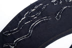 Omirad Distressed Flame Stitch Baggy Jeans
