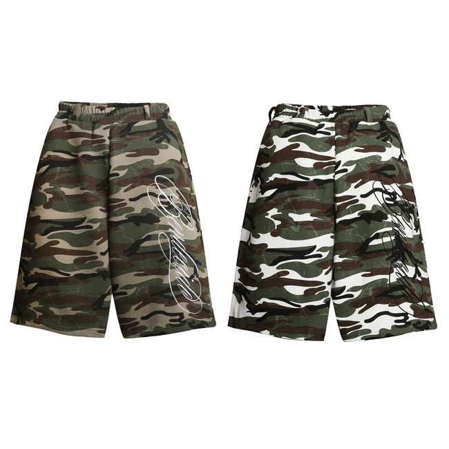 Omirad Camo Print Loose Shorts Hover Image