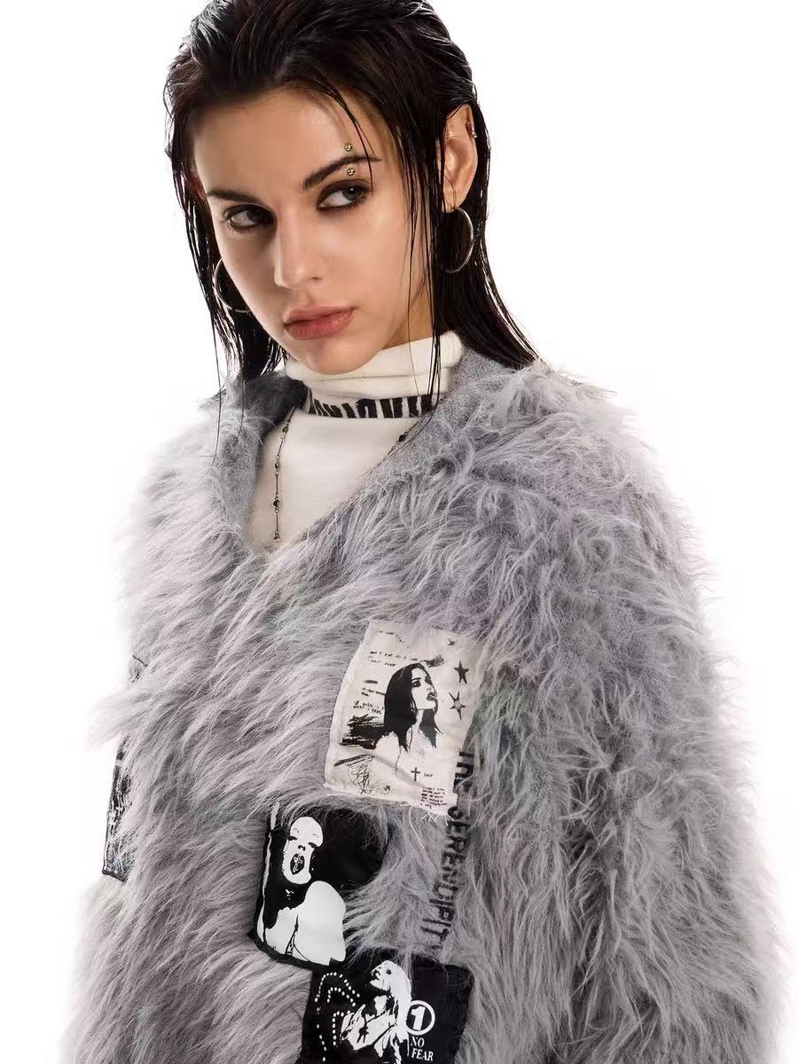 Omirad Fuzzy Patch Knit Sweater