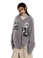 Omirad Fuzzy Patch Knit Sweater