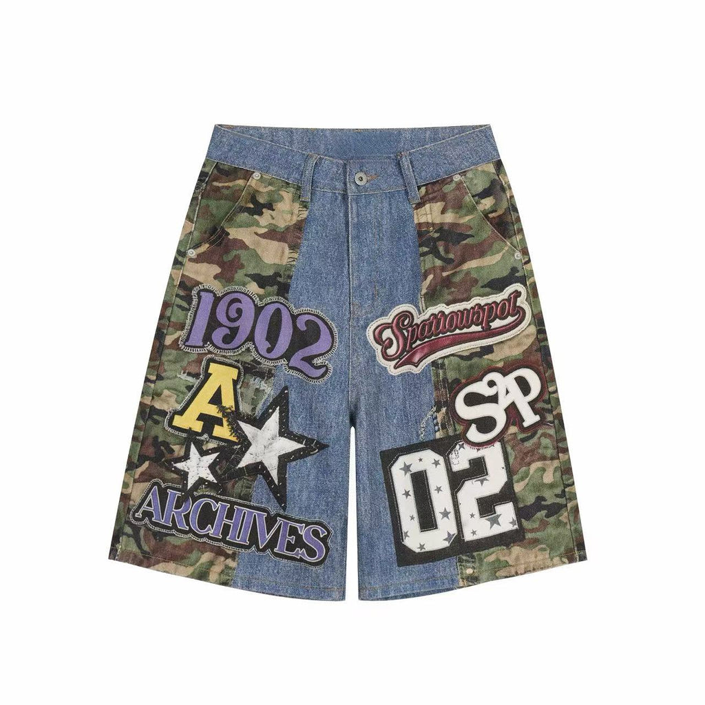 Omirad Camo Patch Denim Jorts