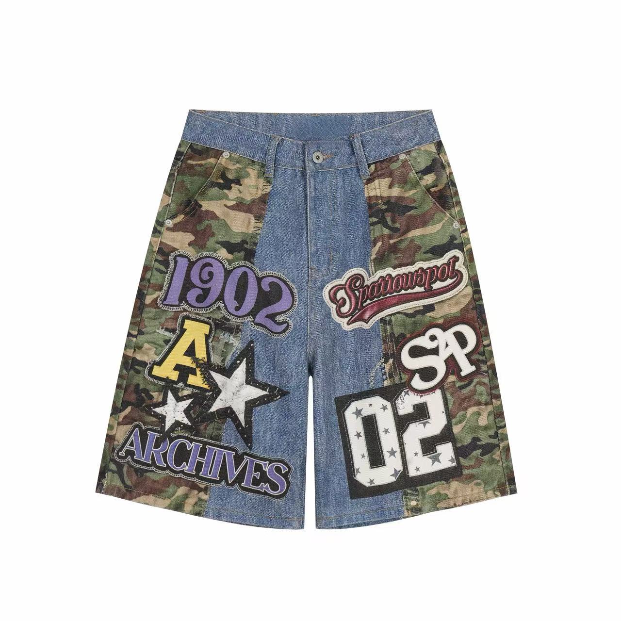 Omirad Camo Patch Denim Jorts