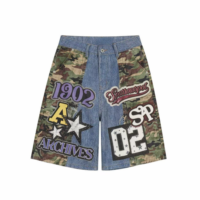 Omirad Camo Patch Denim Jorts Main Image
