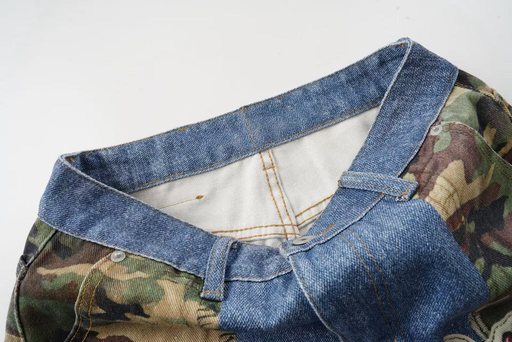 Omirad Camo Patch Denim Jorts