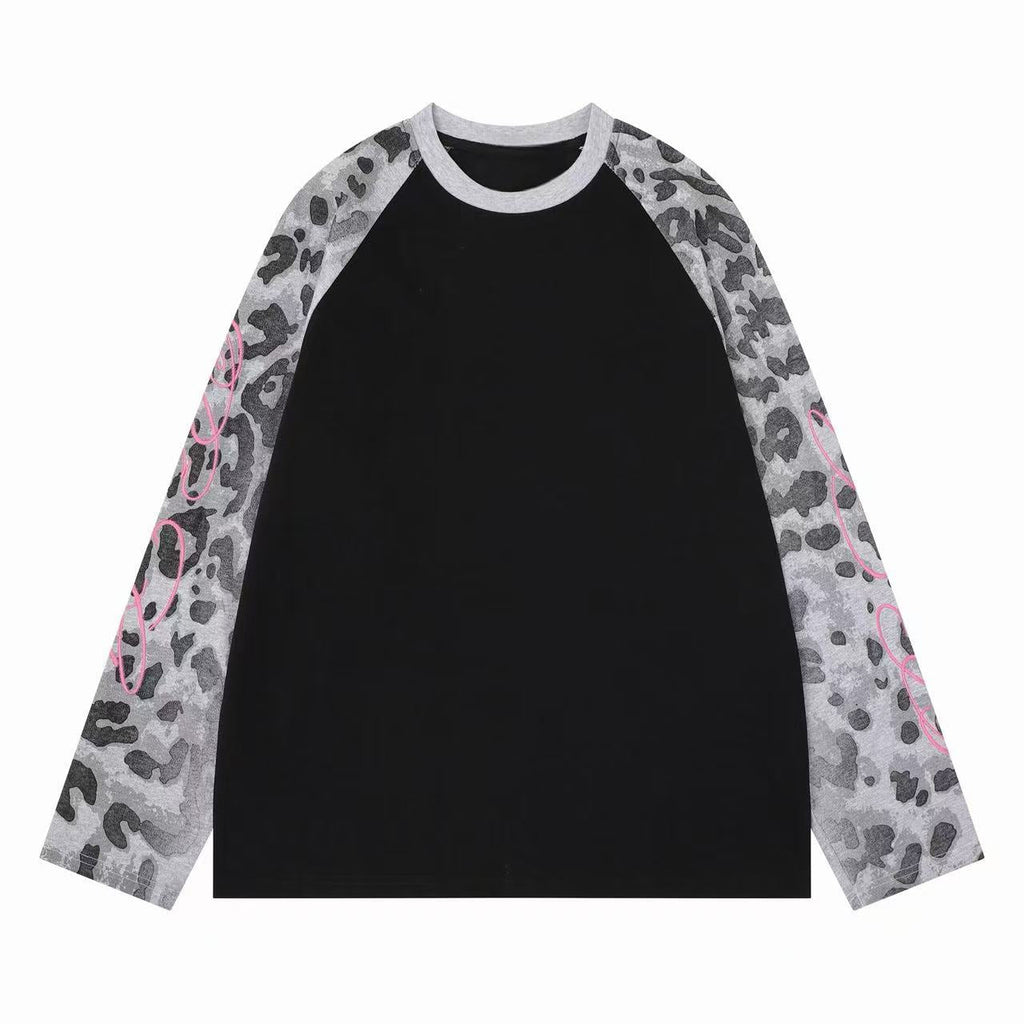 Omirad Leopard Raglan Long Sleeve Tee