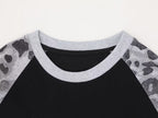 Omirad Leopard Raglan Long Sleeve Tee