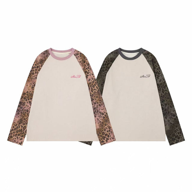 Omirad Leopard Raglan Long Sleeve Tee Hover Image