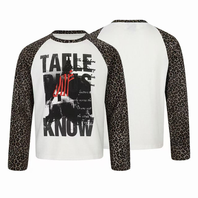 Omirad Leopard Raglan Graphic Long Sleeve Tee Hover Image