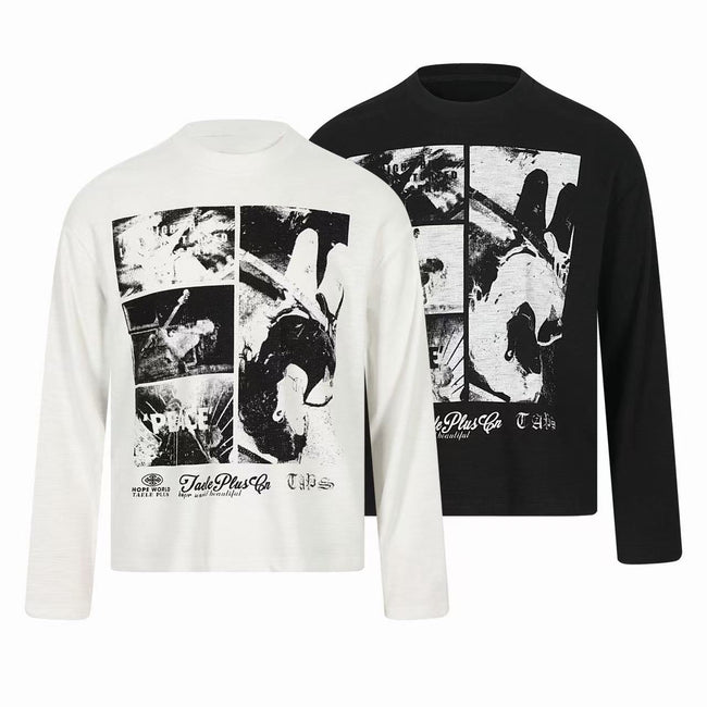 Omirad Vintage Photo Graphic Long Sleeve Tee Hover Image