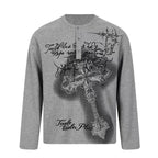 Omirad Cross Graphic Waffle Henley Tee
